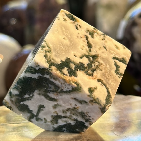 🔥SALE🔥 Moss Agate Crystal Cube With Druzy! - Picture 5 of 7